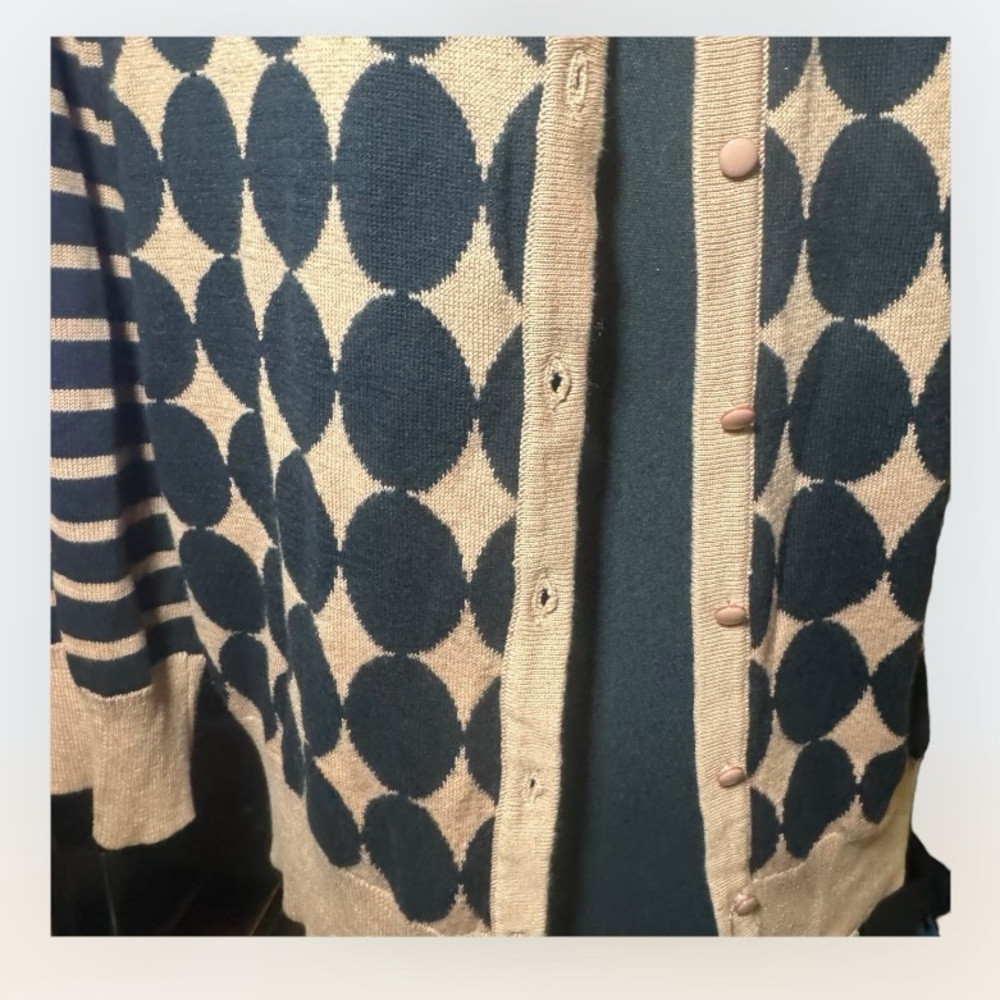 Cable and Gauge unique print cardigan XL geometric print button down academia - Picture 4 of 5